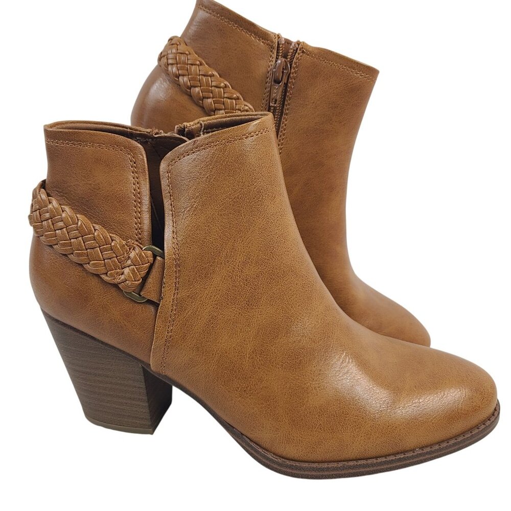 NEW Baretraps Charlotte Chestnut Brown Ankle Booties Heel Size 9.5